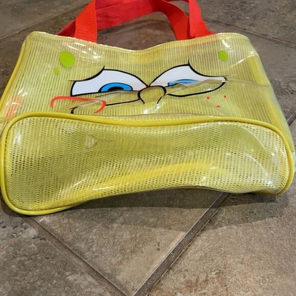 Nickelodeon Vintage 2005 SpongeBob SquarePants Vinyl Beach Bag Tote Old Stock - Picture 4 of 12